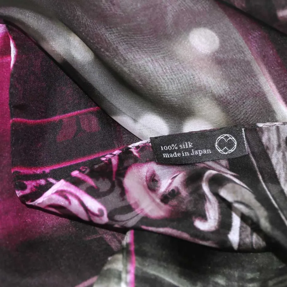[ LIMITED EDITION ] Silk Chiffon Scarf "Paris' Impression 02" 90x90cm