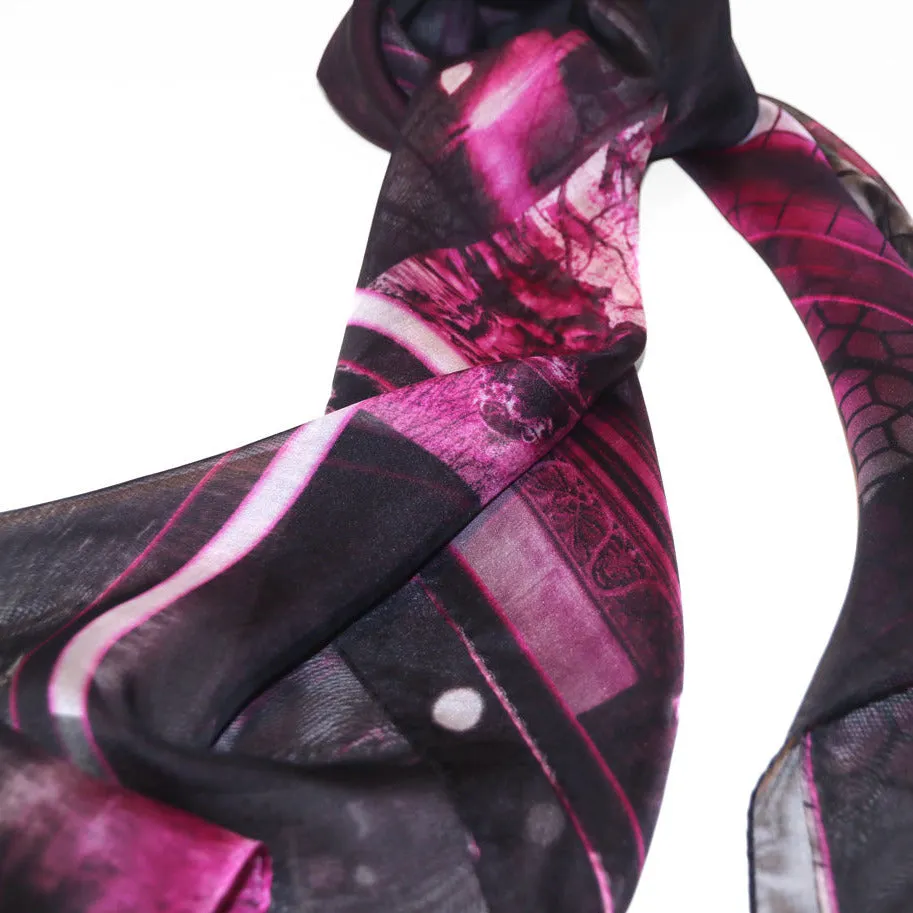 [ LIMITED EDITION ] Silk Chiffon Scarf "Paris' Impression 02" 90x90cm