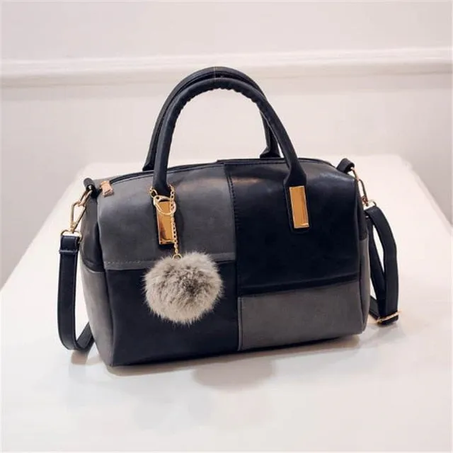 2020 Women PU Leather Handbag Femmes Messenger Bags With Ball Toy Bolsa Shoulder Bags sac a main Party Handbags сумка женская