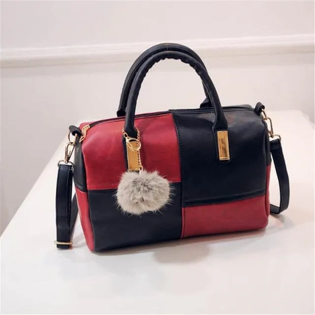 2020 Women PU Leather Handbag Femmes Messenger Bags With Ball Toy Bolsa Shoulder Bags sac a main Party Handbags сумка женская