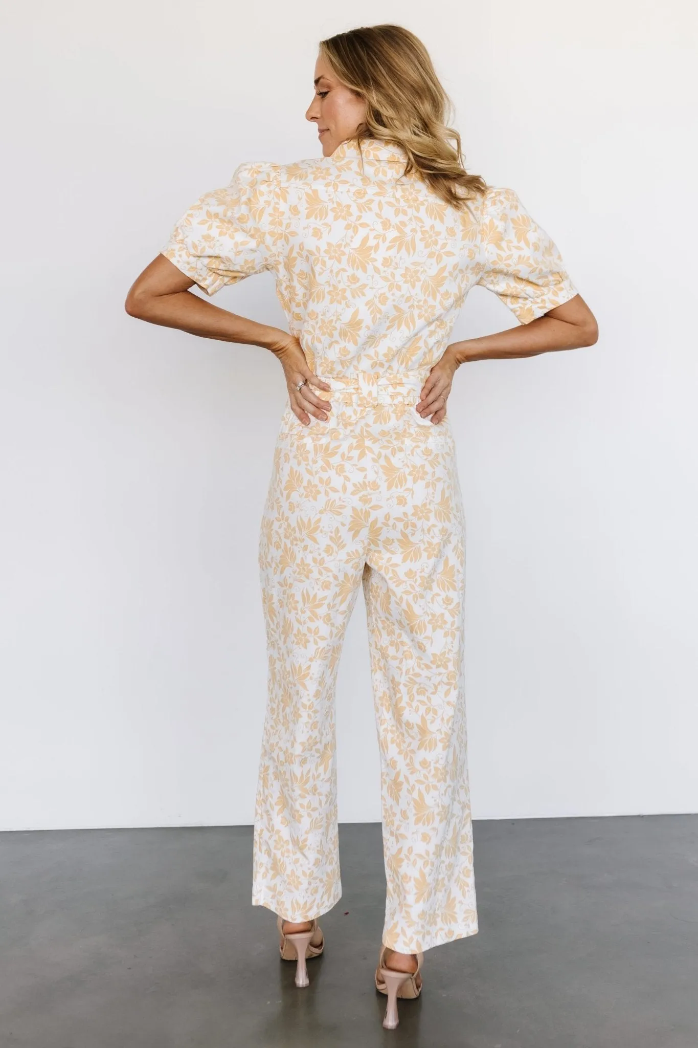 Annalise Jumpsuit | White   Yellow