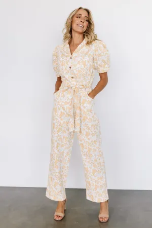 Annalise Jumpsuit | White   Yellow