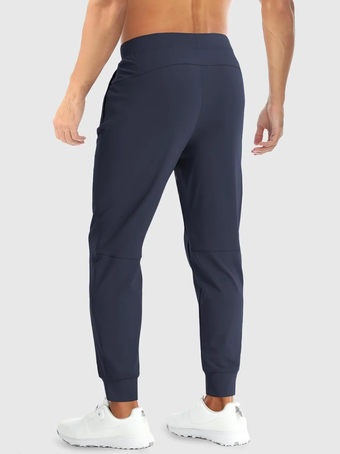 Aolesy Men's Joggers Sweatpants with Zipper Pockets Lightweight Stretch Athletic Gym Pants for Workout, Running, Golf