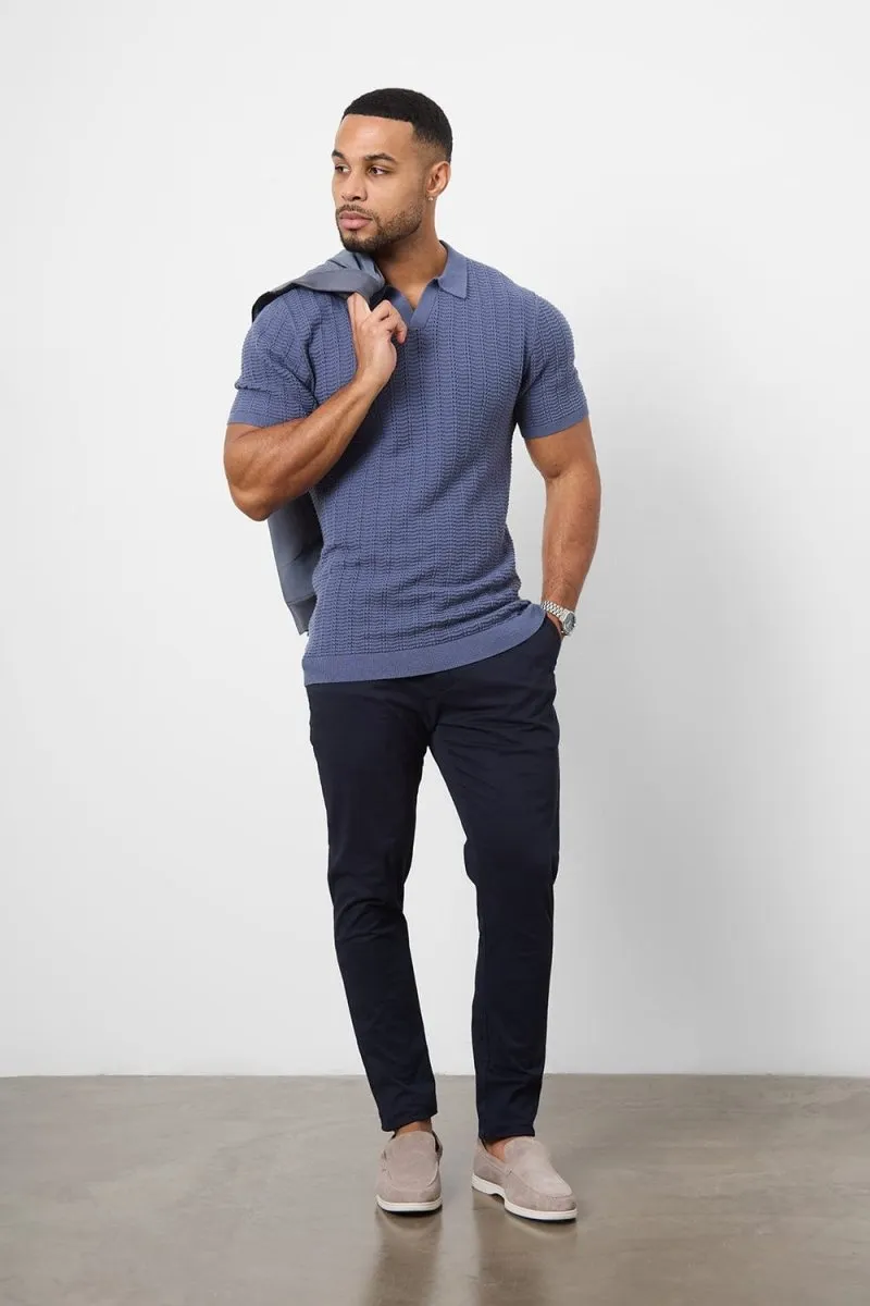 Athletic Fit Cotton Stretch Chino Pants in Navy