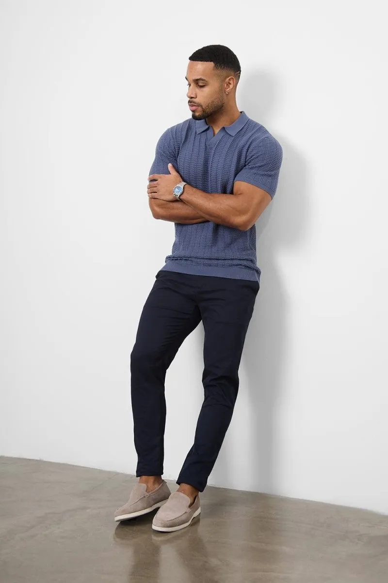 Athletic Fit Cotton Stretch Chino Pants in Navy