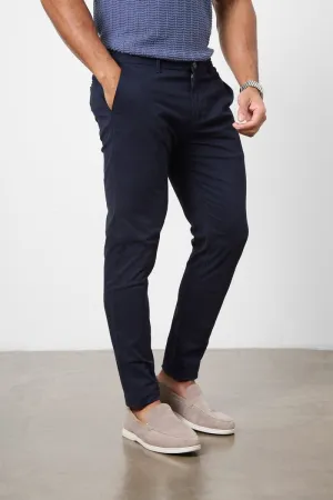 Athletic Fit Cotton Stretch Chino Pants in Navy