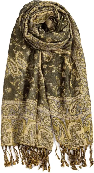AUSEKALY Pashmina Feel Shawls Wraps for Women Rave Scarf Soft Silky Reversible Men Scarves