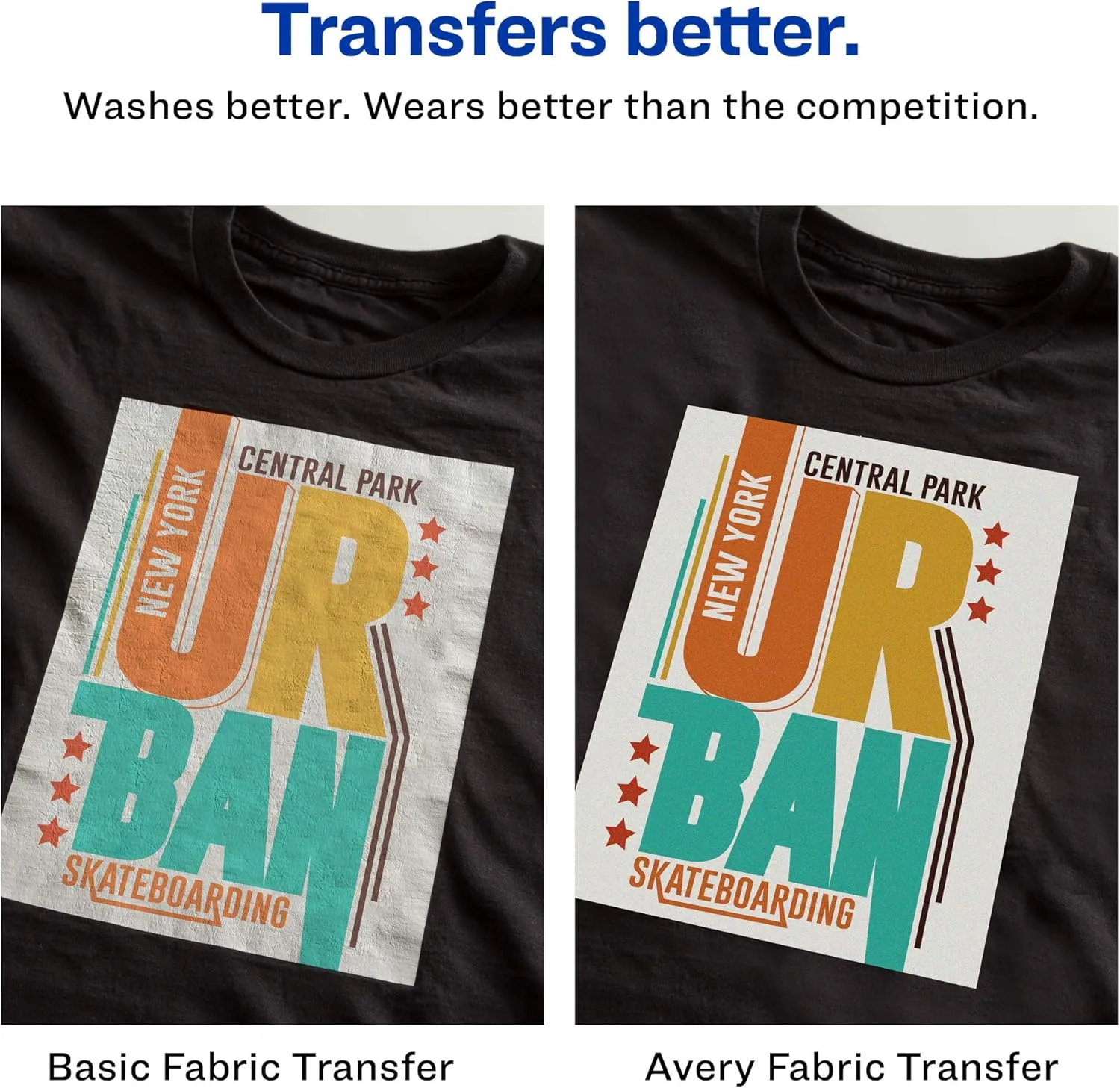 Avery Printable Heat Transfer Paper for Dark Fabrics 8.5" x 11", Inkjet Printer Compatible, 30 Pack Iron On Transfers (3279)