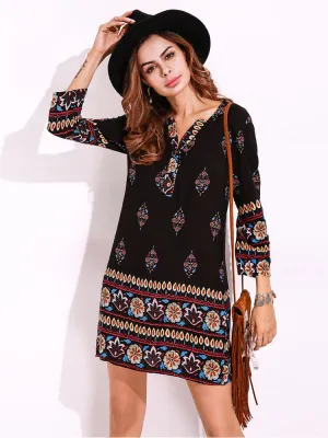 Bohemian Floral Print Dresses