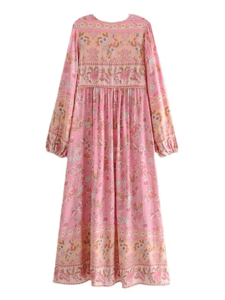 Boho Free-flowing Floral Maxi Dress