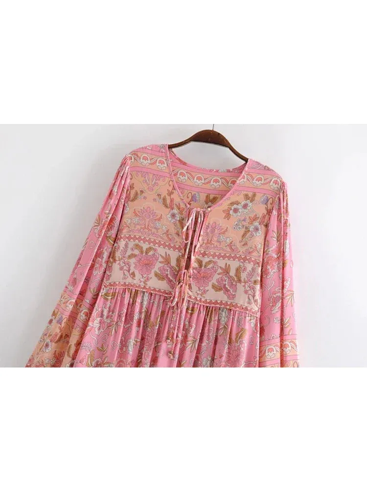 Boho Free-flowing Floral Maxi Dress