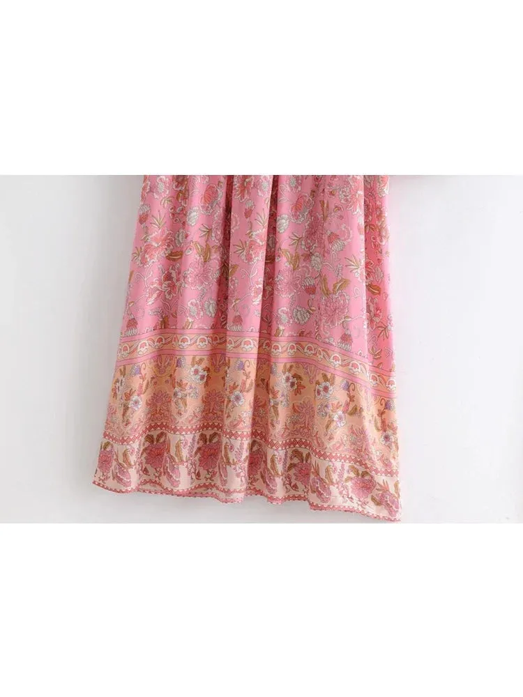 Boho Free-flowing Floral Maxi Dress