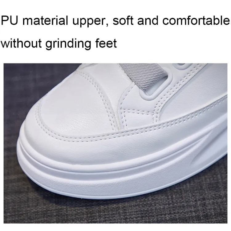 Breathable White Spring Running Sneakers with Sticky Elastic Design