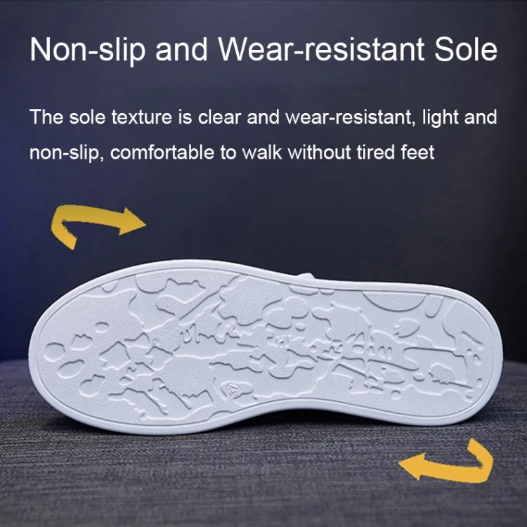 Breathable White Spring Running Sneakers with Sticky Elastic Design