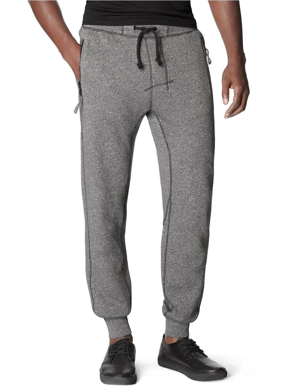 Calvin Klein Modern Fit Knit Logo Pants  - Grey Heather - Mens