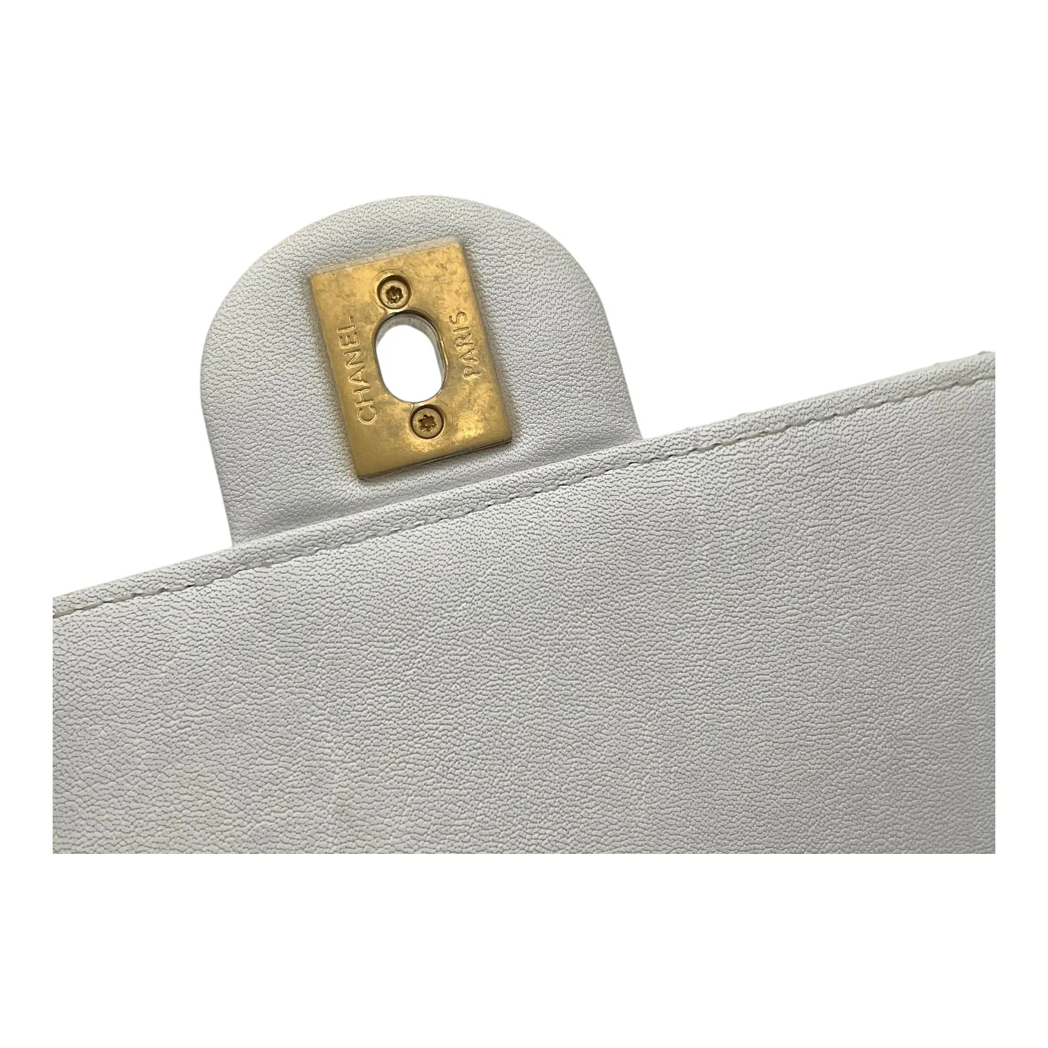 Chic Pearls White Crossbody Bag in Lambskin, Gold hardware