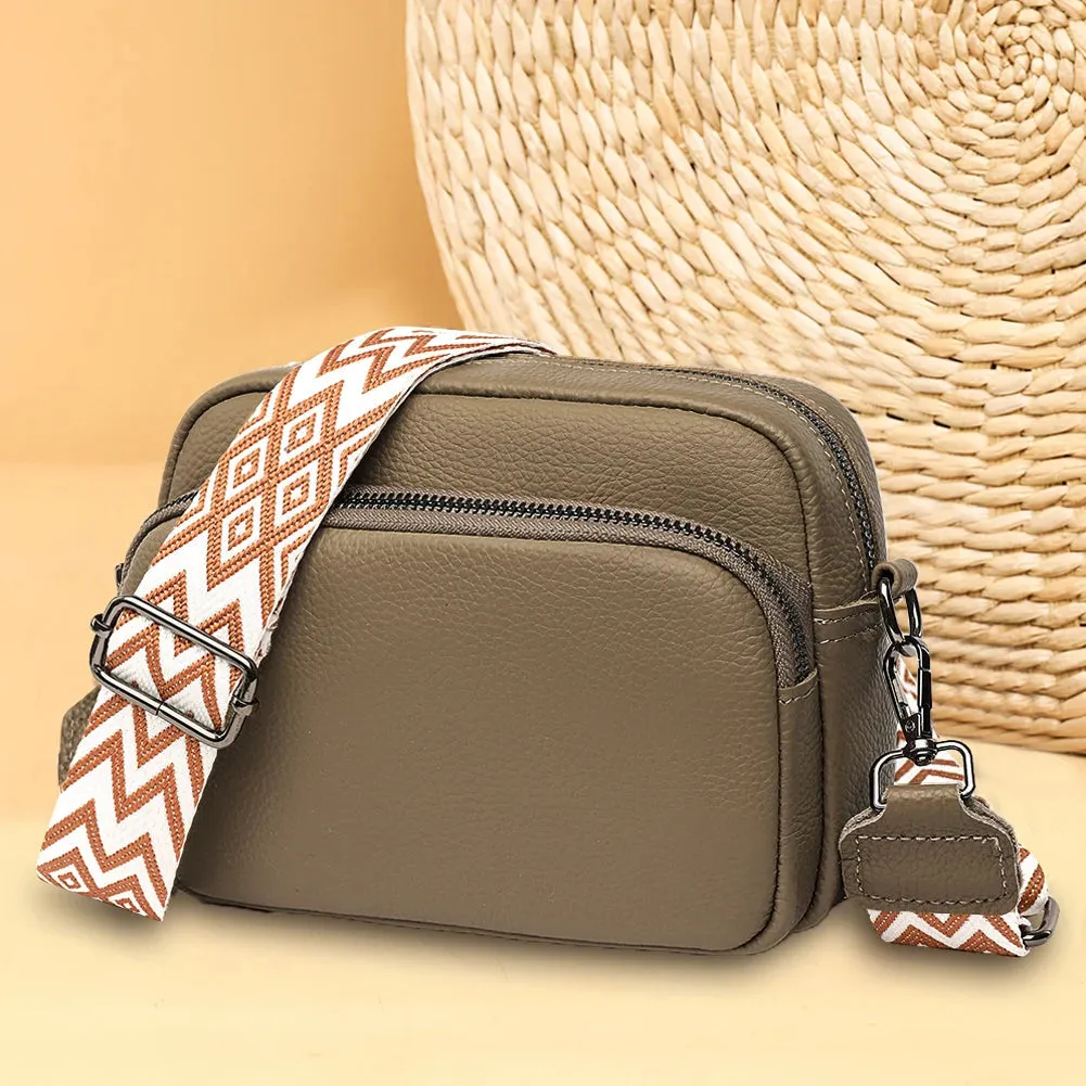 Chic Soft Leather Crossbody Shoulder Handbag