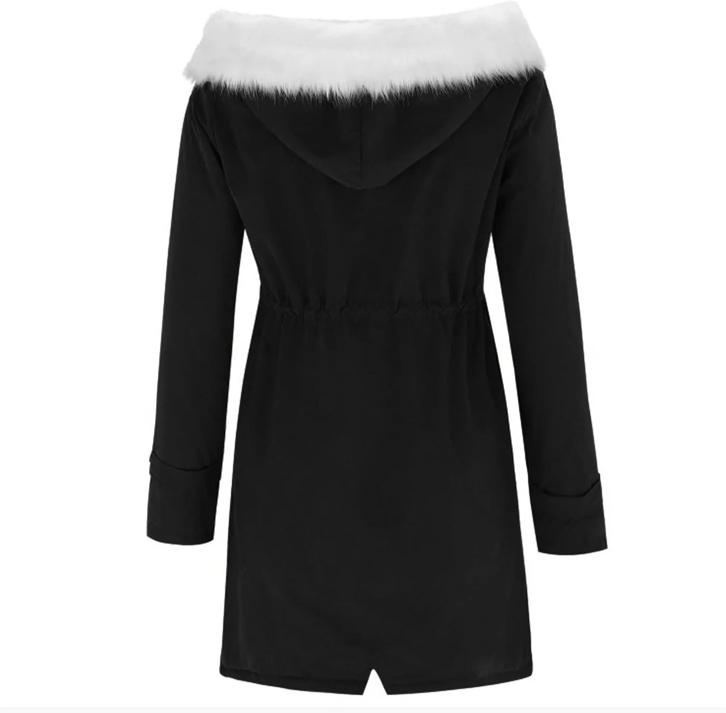 ChicCrate Sherpa Fleece Lined Jacket Women Hood Puffer Jacket Raw Hem Puffy Bubble Cotton Padded Thick Warm Coat