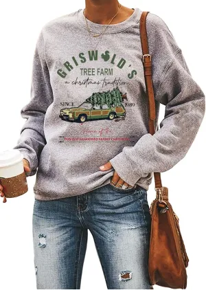 Christmas Sweatshirts For women Funny Christmas Sweater Cozy Holiday Graphic Tops