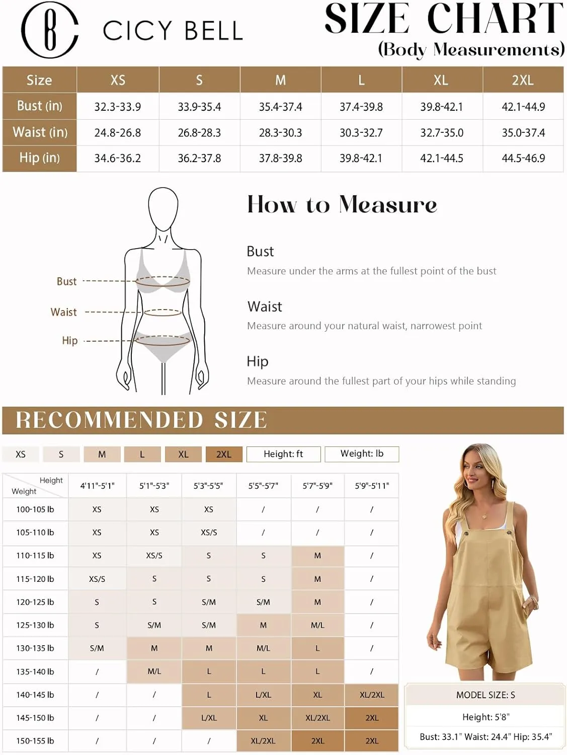 Cicy Bell Womens Summer Loose Overalls Shorts Casual Cotton Adjustable Straps Open Back Shortalls Vacation Outfits