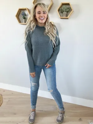 City Girl Sweater in Steel Blue