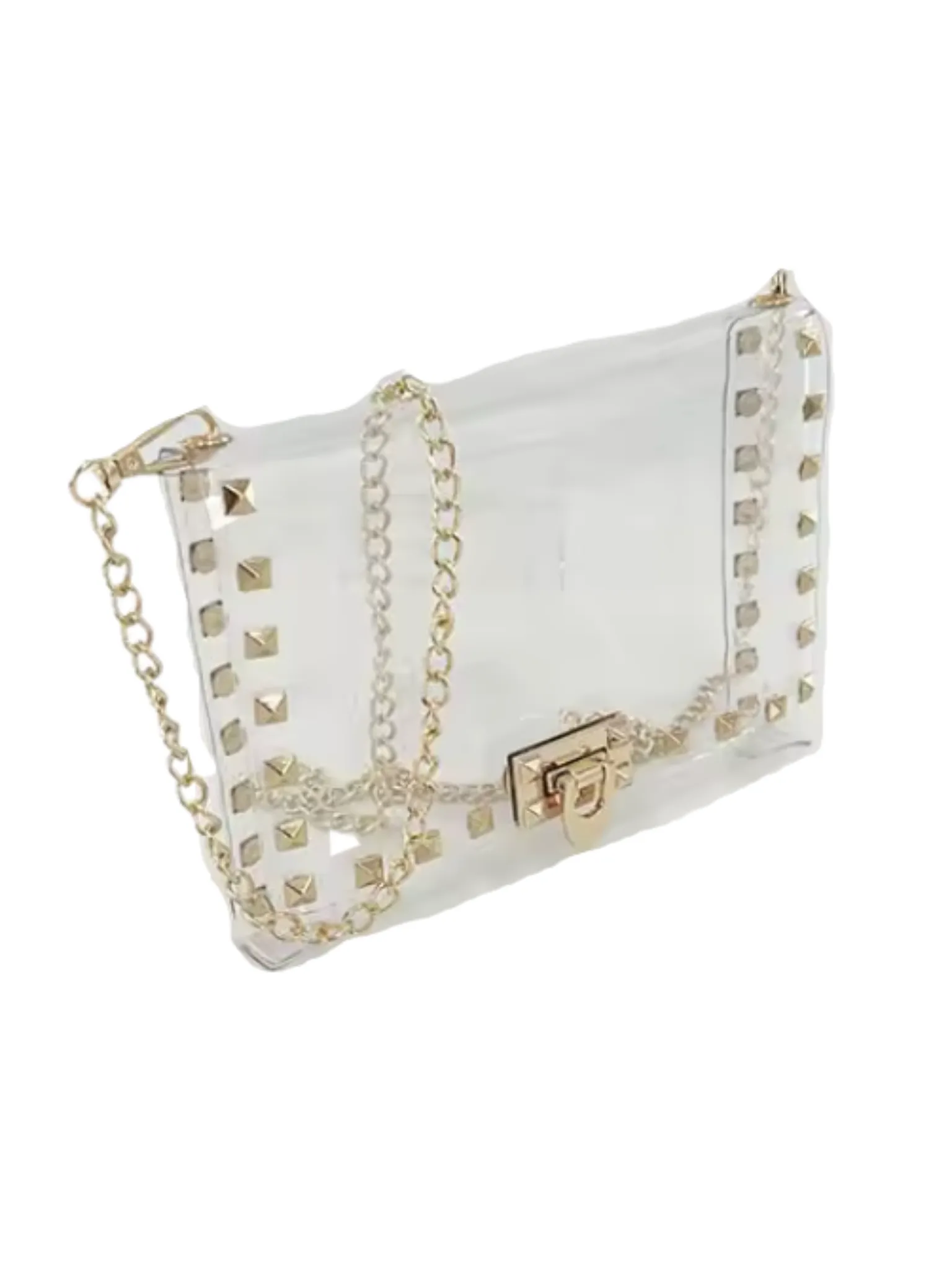 Clear Rivet Crossbody Purse