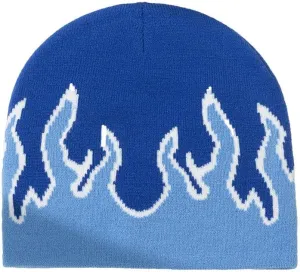CORIRESHA Women Y2K Flame Beanie Knitted Hats Winter Fall Men Warm Skull Caps