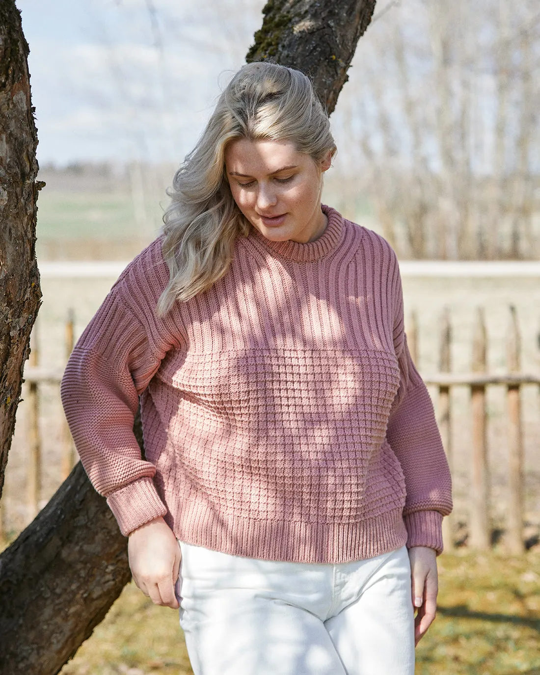 Delčia: Dusty Pink Cotton Sweater