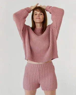 Delčia: Dusty Pink Cotton Sweater