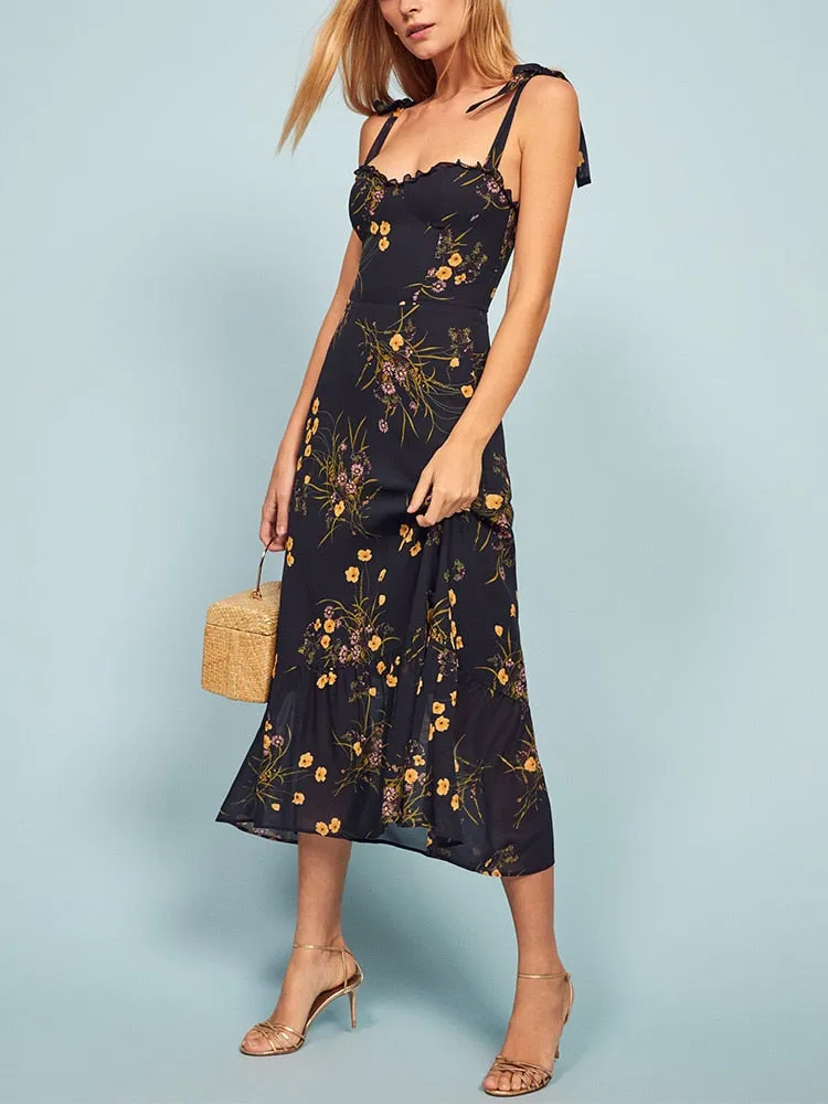 Elegant Floral Boho Maxi Dress