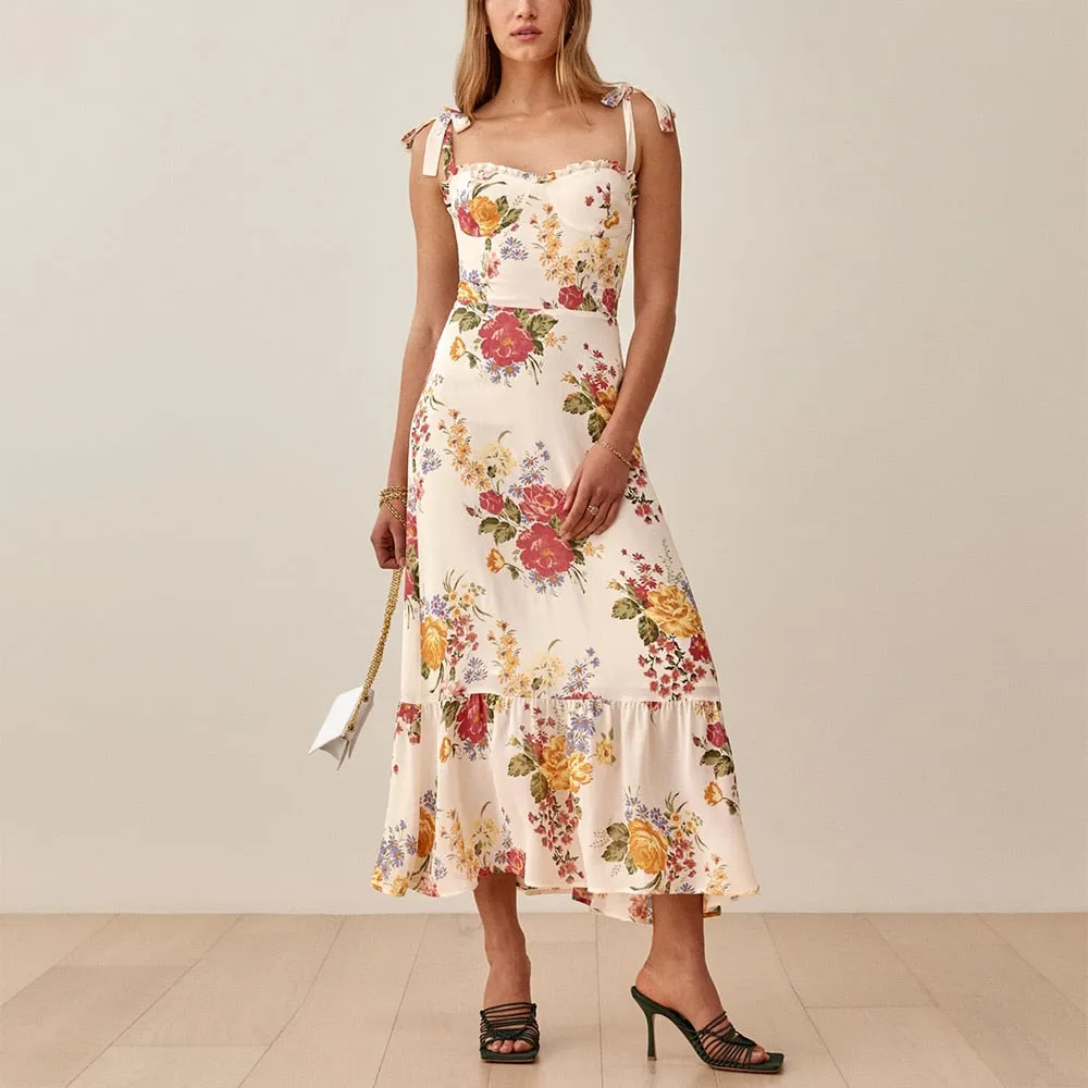 Elegant Floral Boho Maxi Dress
