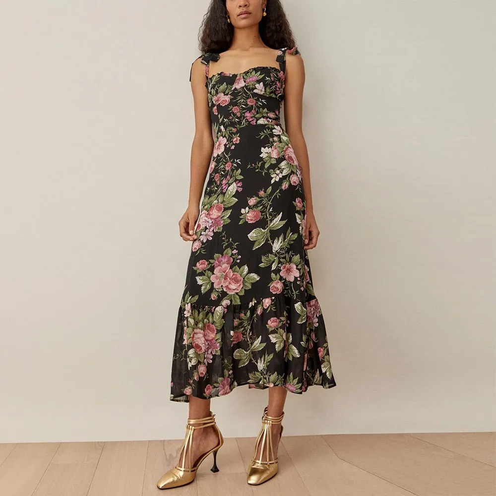 Elegant Floral Boho Maxi Dress