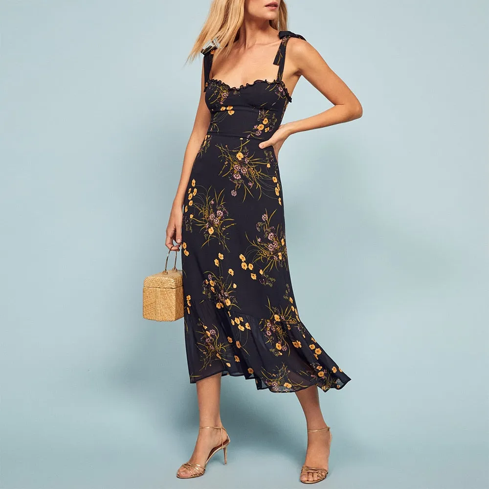Elegant Floral Boho Maxi Dress