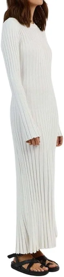 Fall Knit Dresses for Women 2024 Elegant Ribbed Pleated Bodycon Sweater Dress Casual Loose Maternity Dress