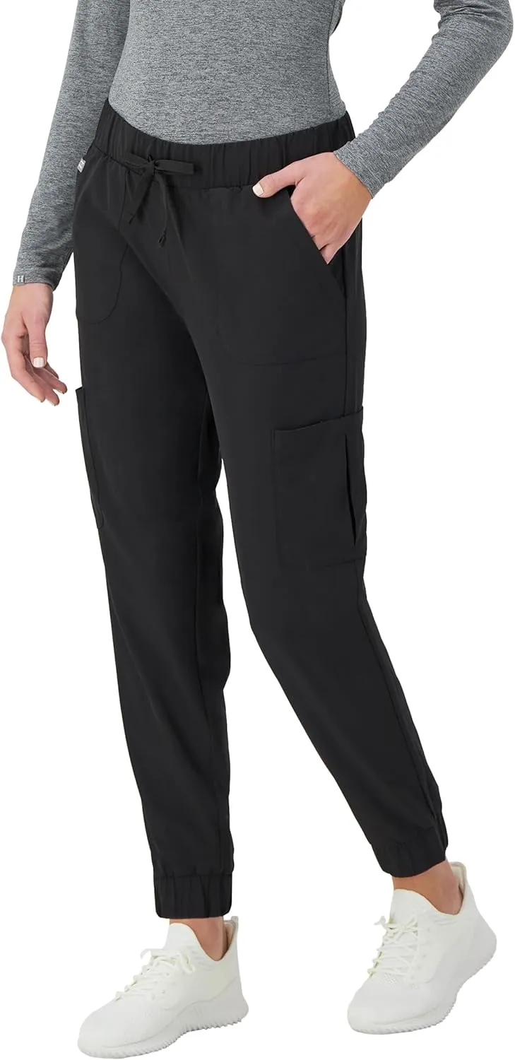 Hanes Women's Scrubs Cargo Joggers, Healthcare Scrub Joggers for Women, Moisture Wicking