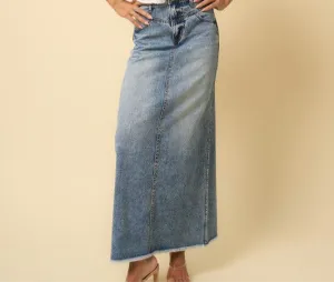 HIGH RISE FLARED MAXI SKIRT