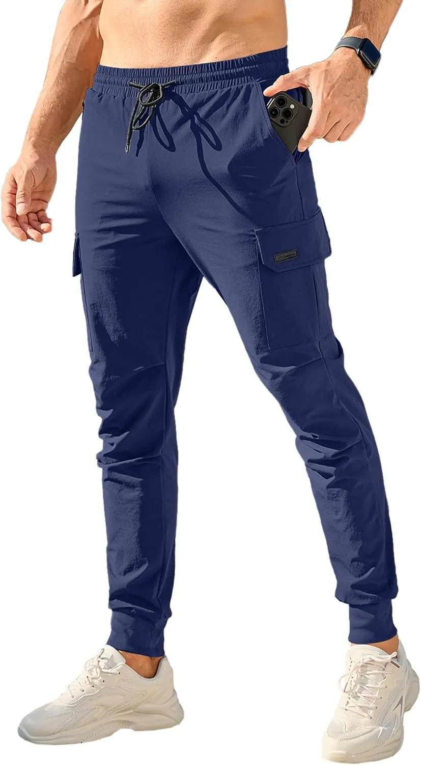 HOTake Men's Joggers Pants 4 Way Stretch Sweatpants with Pockets Cargo Joggers for Men Slim Fit Athletic Pants