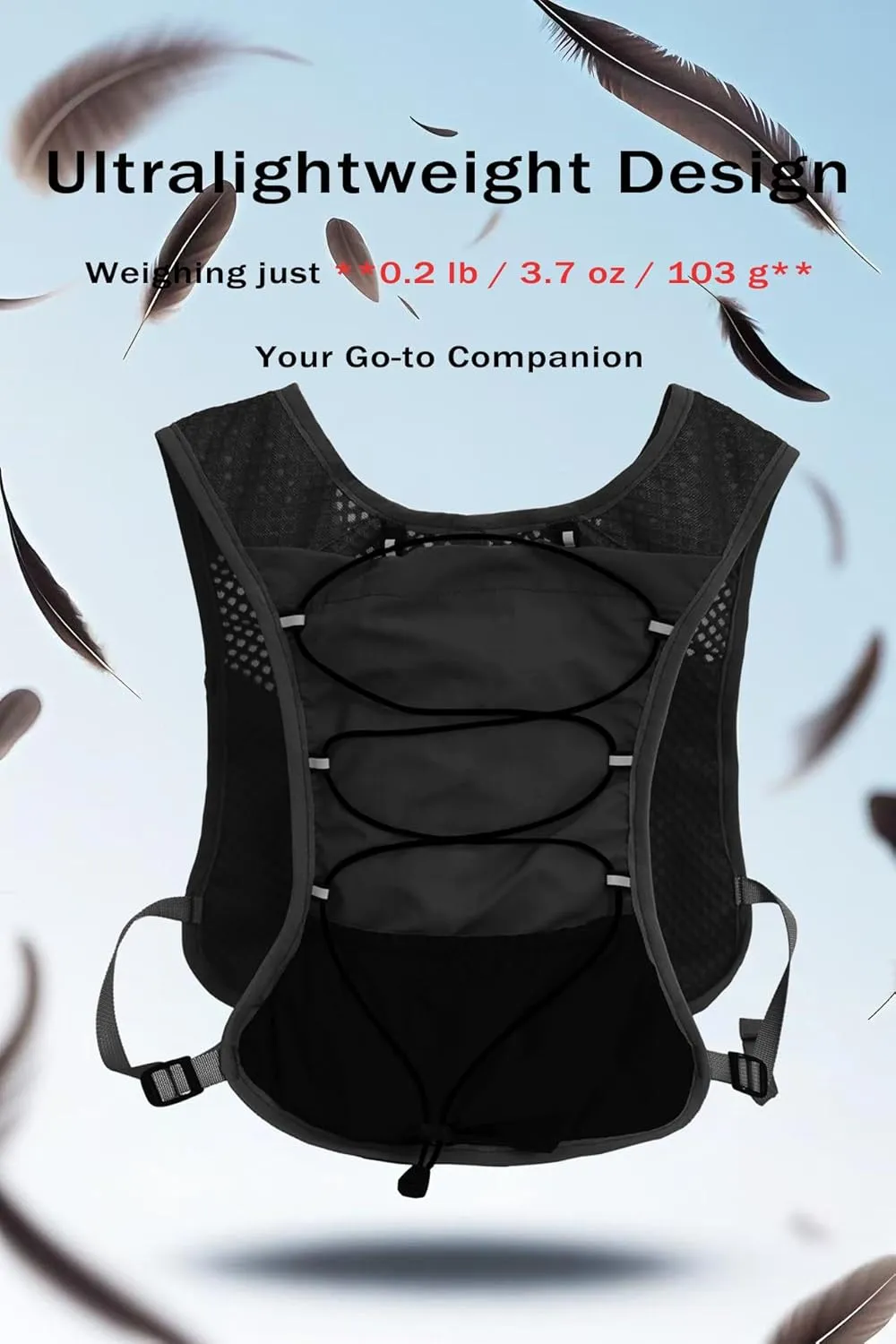 Hydration Running Vest Ultra-Lightweight for Women Men [2025 Upgraded], Breathable All-Weather Water Vest Hiking Backpack, Adjustable Water Backpack for Hiking, Cycling, Trail Marathon Race