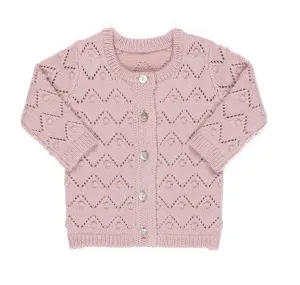 Kipp Baby Light Pink Chunky Pointelle Cardigan   Bonnet