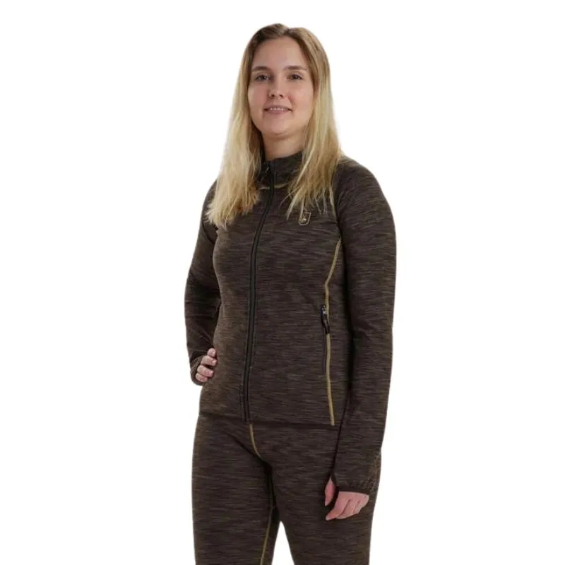 Lady Insulated Fleece In Brown Melange