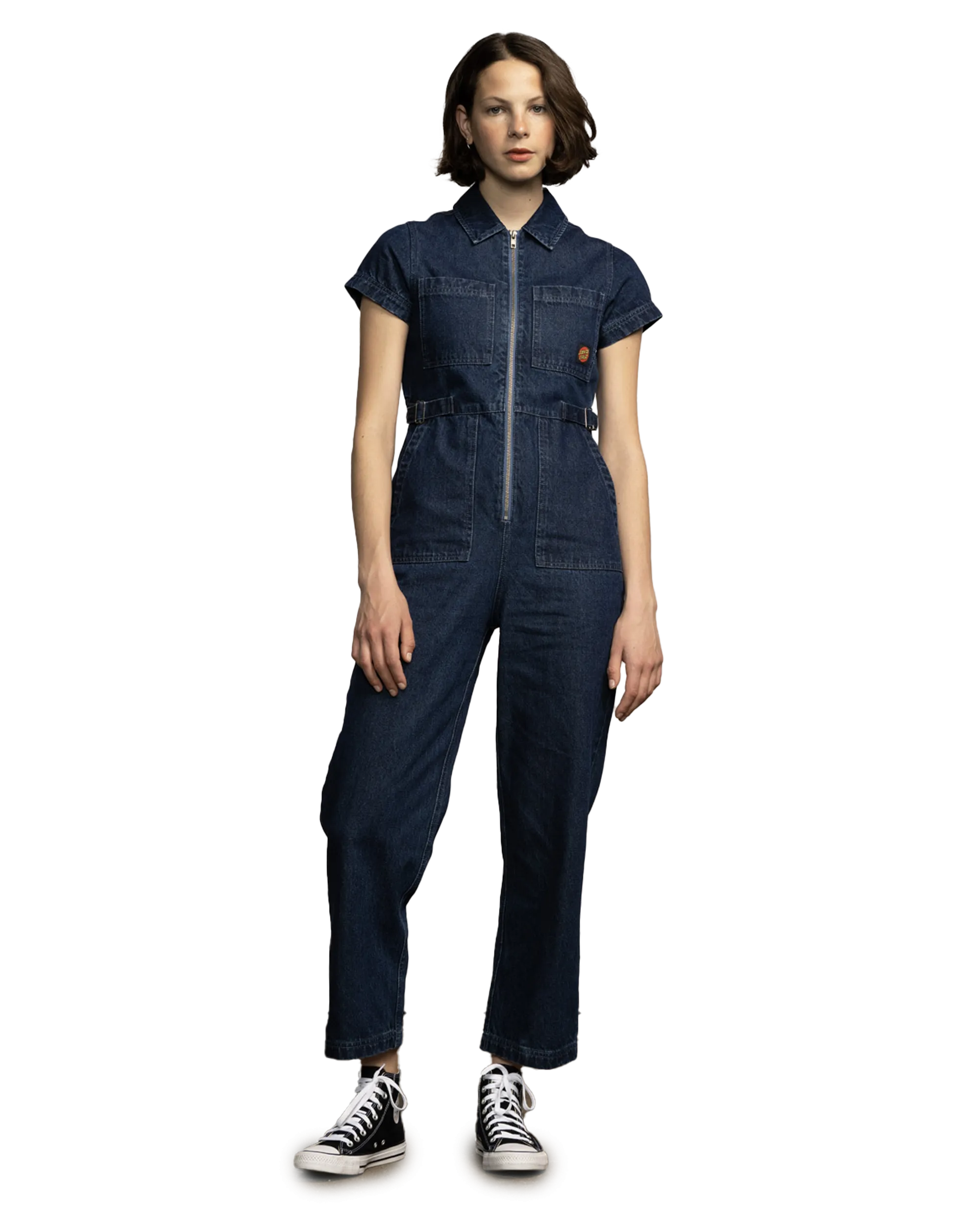Line Up Utility Jumpsuit in Classic Blue Denim