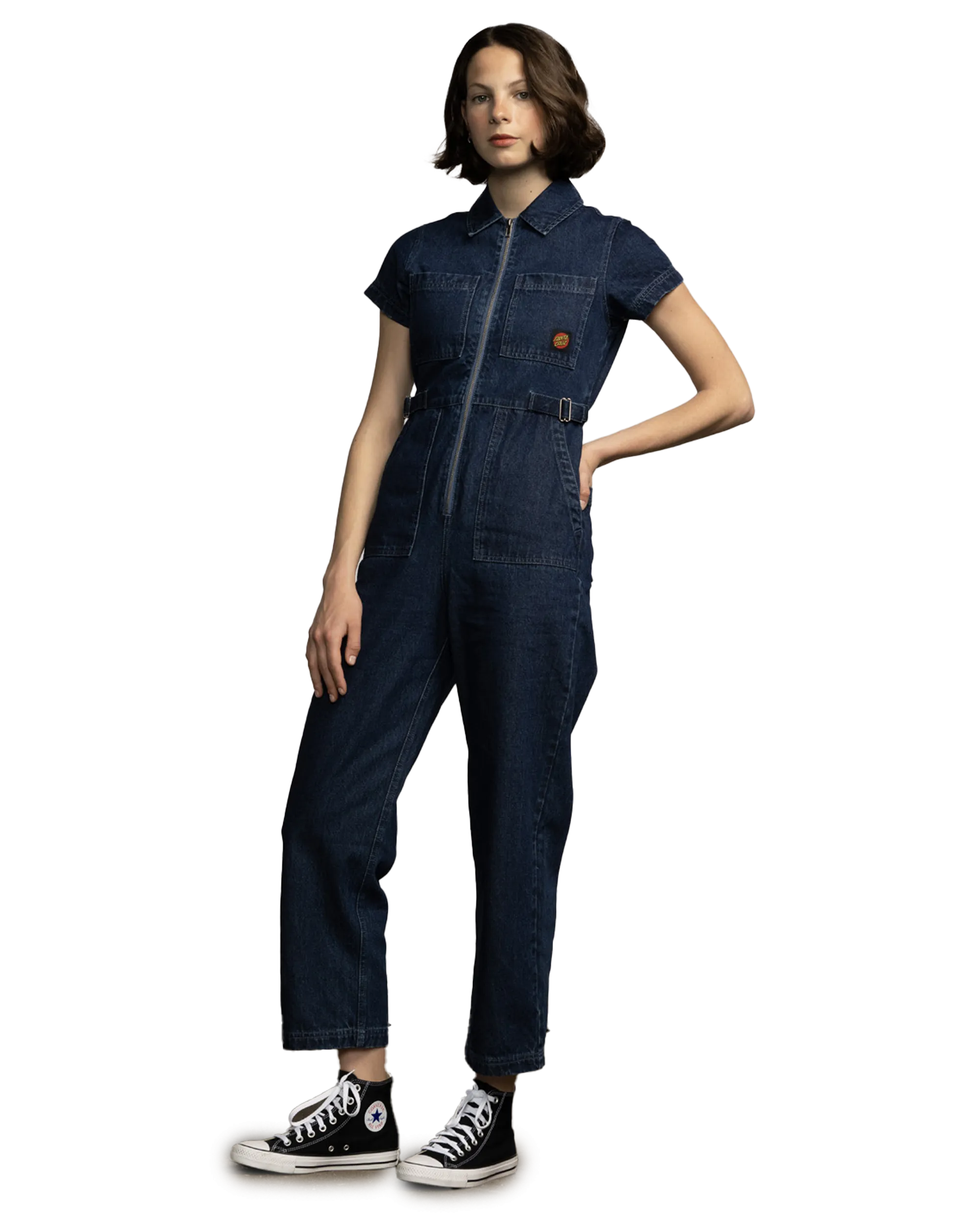 Line Up Utility Jumpsuit in Classic Blue Denim