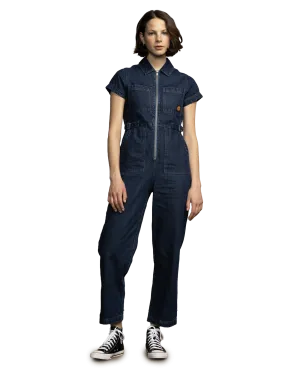 Line Up Utility Jumpsuit in Classic Blue Denim