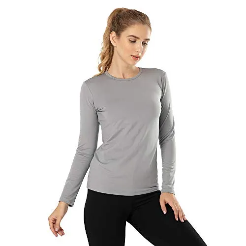 MANCYFIT Womens Thermal Tops Fleece Lined Shirt Long Sleeve Base Layer