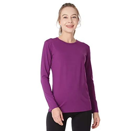 MANCYFIT Womens Thermal Tops Fleece Lined Shirt Long Sleeve Base Layer