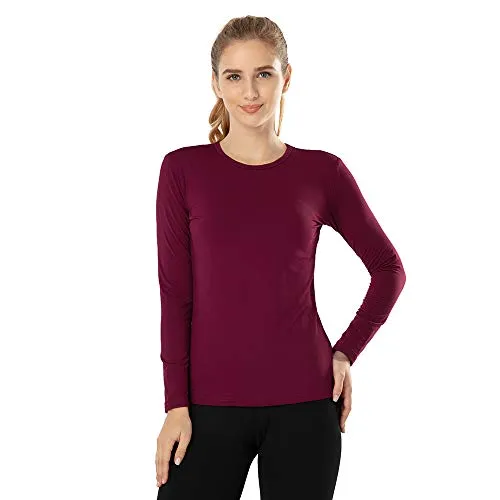 MANCYFIT Womens Thermal Tops Fleece Lined Shirt Long Sleeve Base Layer