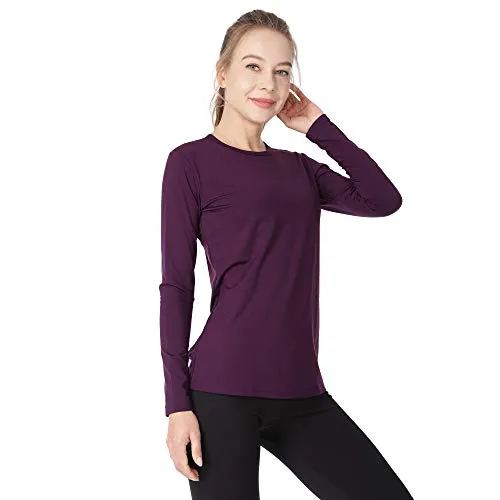 MANCYFIT Womens Thermal Tops Fleece Lined Shirt Long Sleeve Base Layer