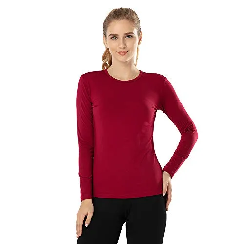 MANCYFIT Womens Thermal Tops Fleece Lined Shirt Long Sleeve Base Layer