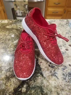 Red Glitter Glam Sneakers