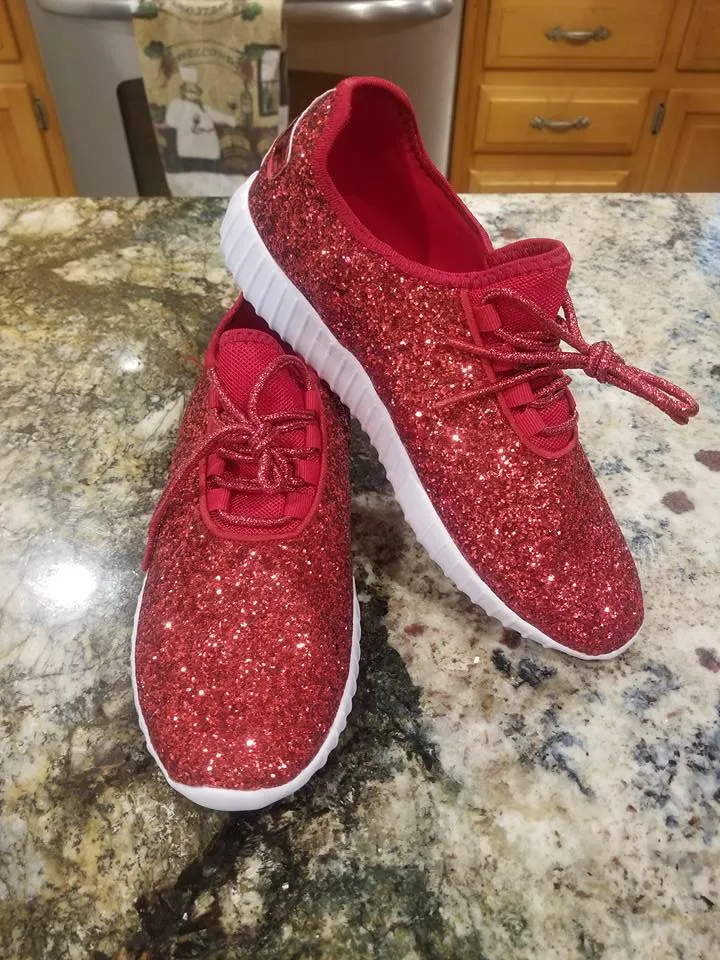 Red Glitter Glam Sneakers